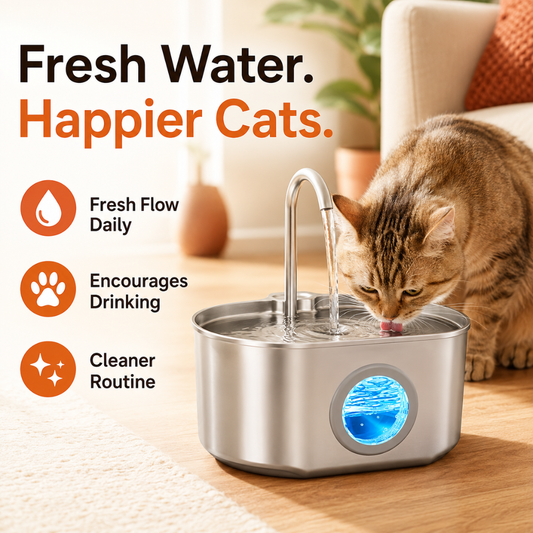 Pawkk Stainless Steel Cat Fountain