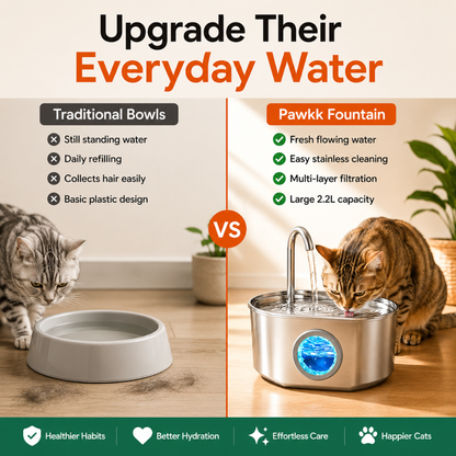 Pawkk Stainless Steel Cat Fountain