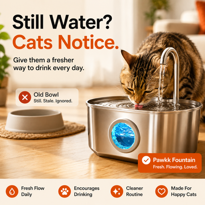 Pawkk Stainless Steel Cat Fountain