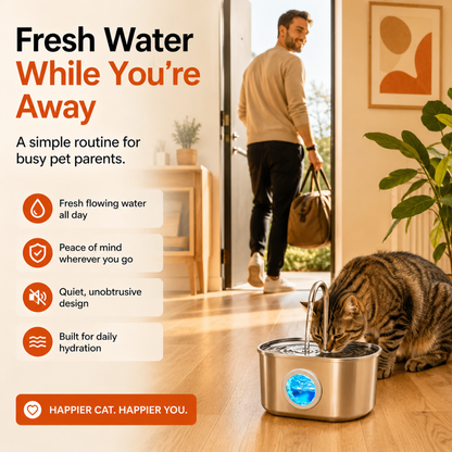 Pawkk Stainless Steel Cat Fountain