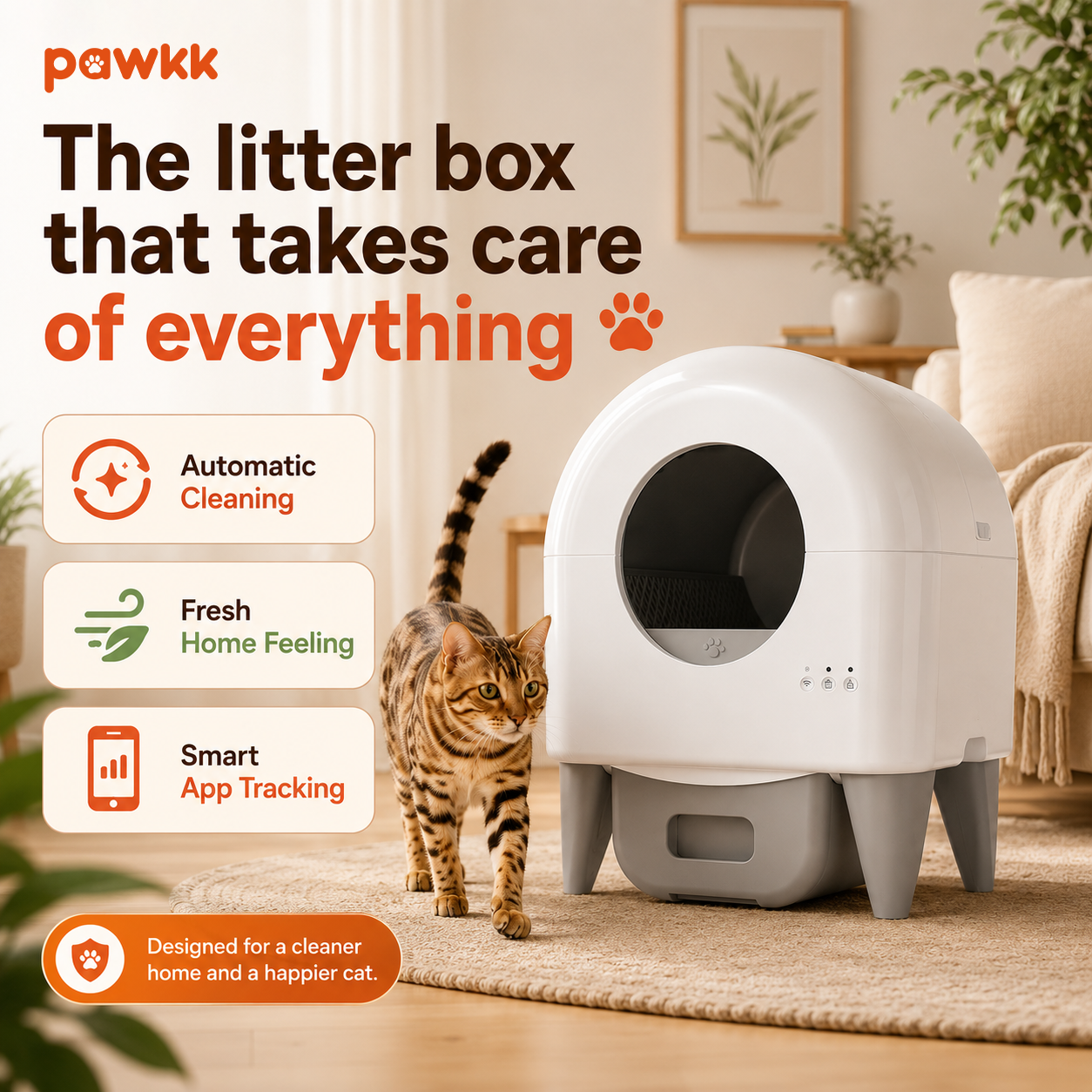 Pawkk Self-Cleaning Litter Box